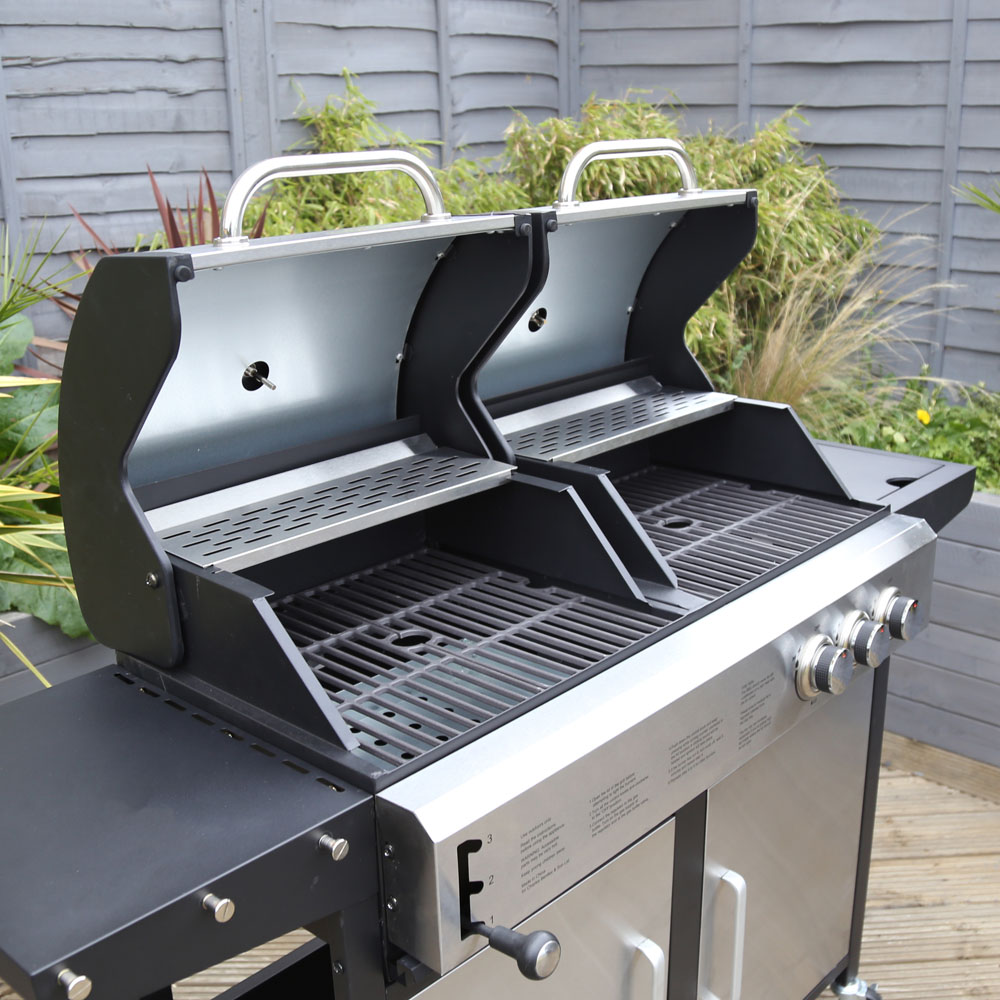 Charles Bentley 2+1 Dual Fuel BBQ Stainless Steel Image 7