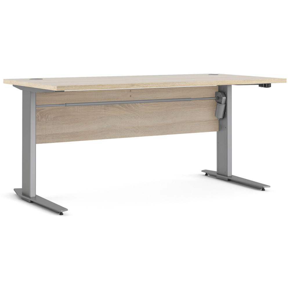 Florence Electric Height Adjustable Desk Oak and Silver Grey Image 2