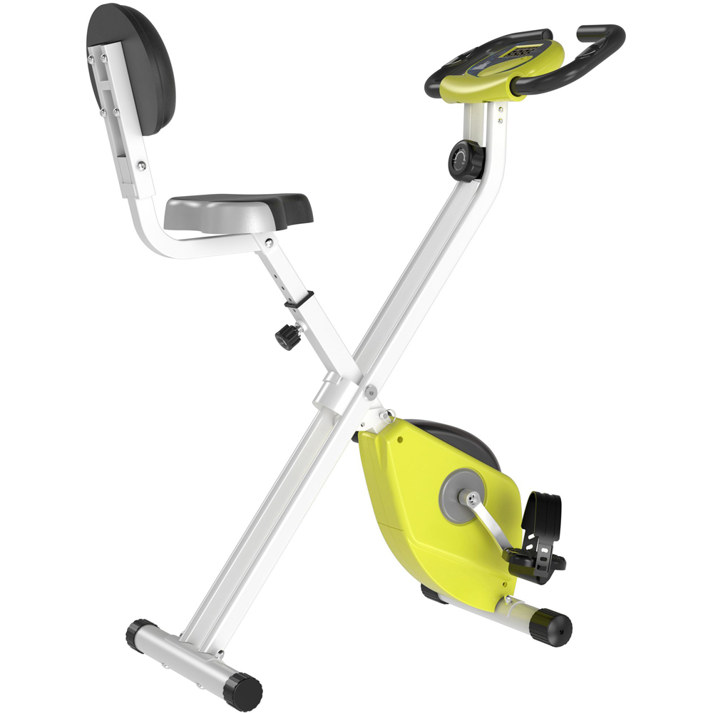HOMCOM Yellow Magnetic Resistance Folding Exercise Bike Image 1
