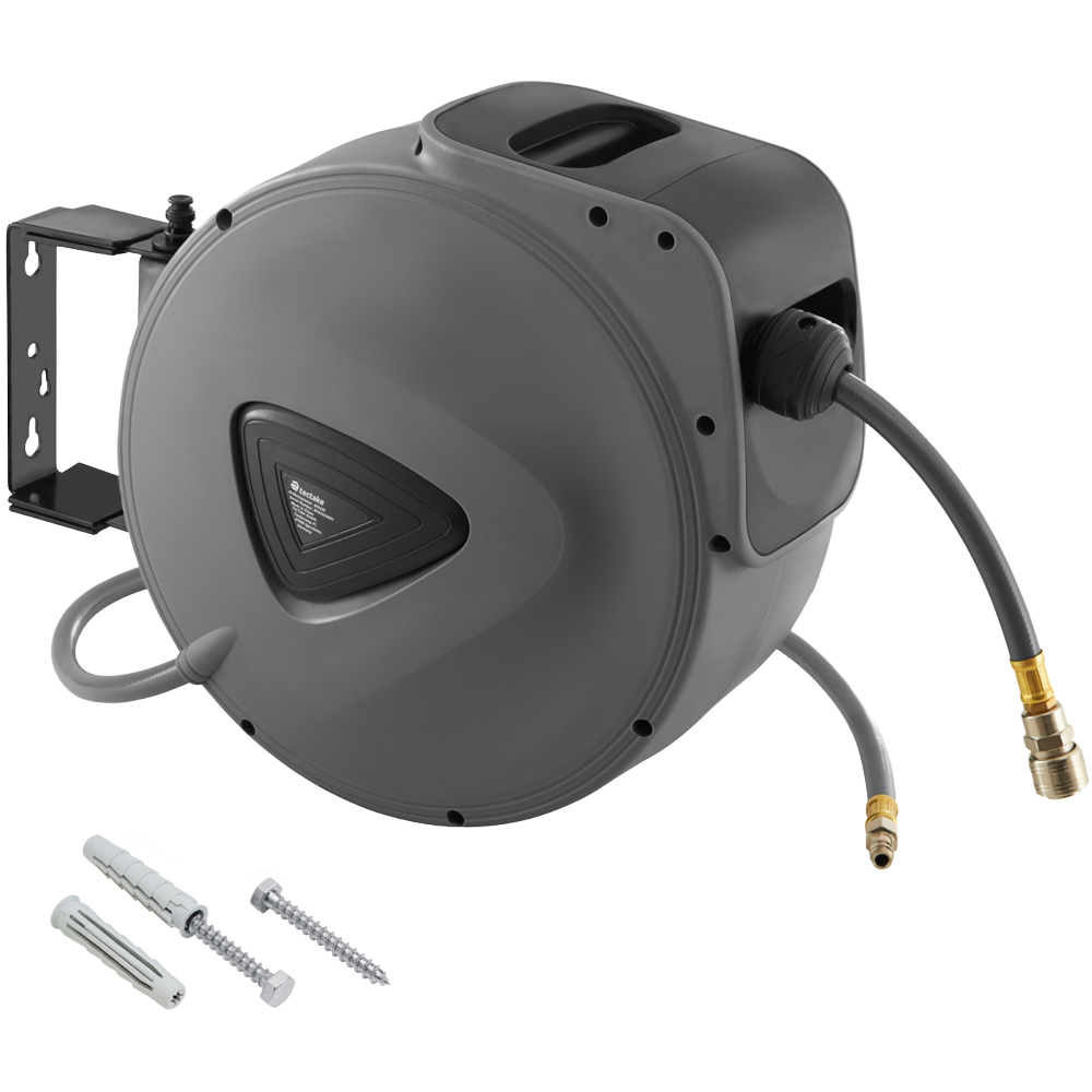 tectake Compressed Air Hose with Reel 10m Image 1