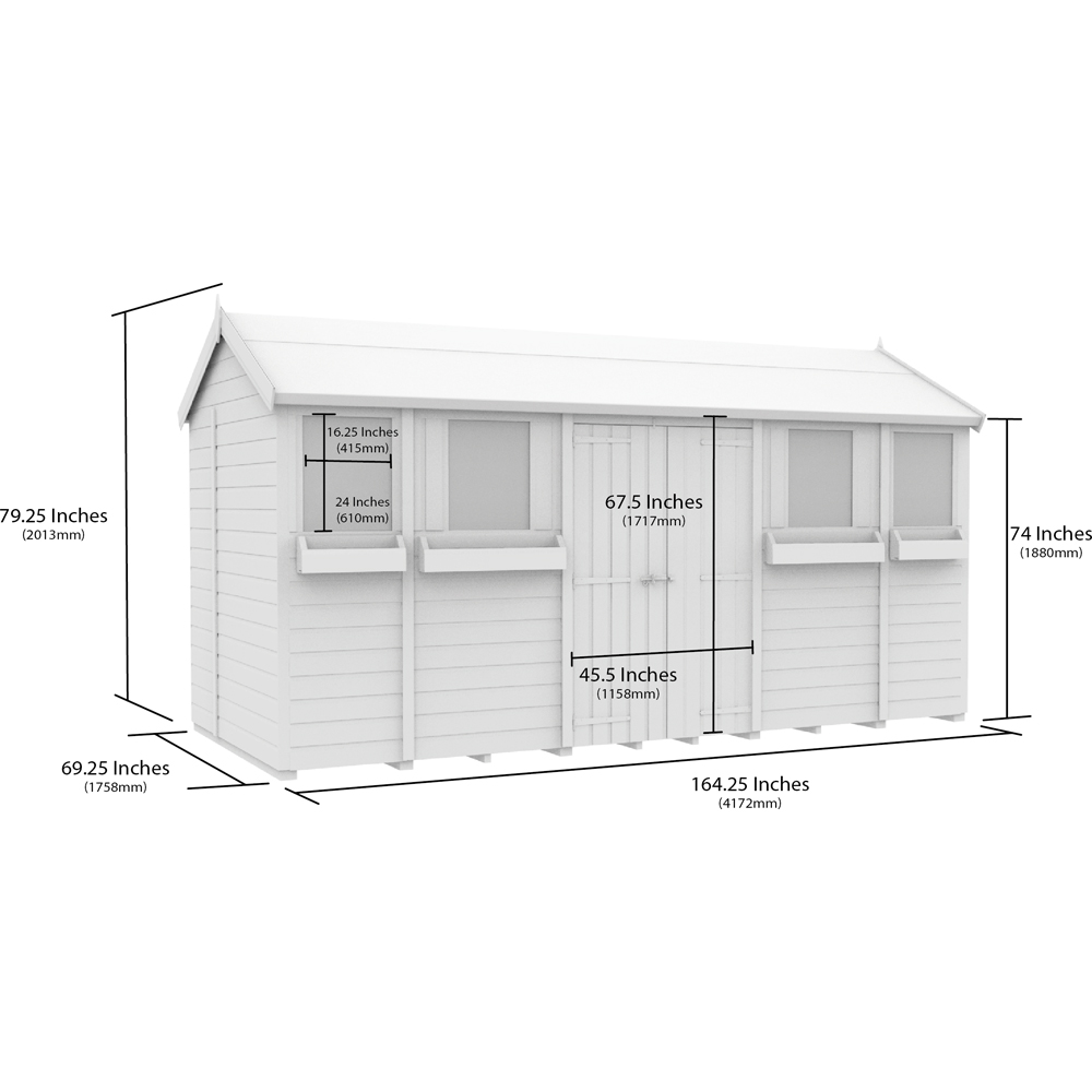 DIY Sheds 14 x 6ft Tongue and Groove Timber Apex Summer Garden Shed Image 9