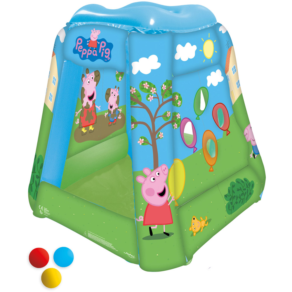 Peppa Pig Inflatable Play Tent Ball Pit With 20 Ba Image 1