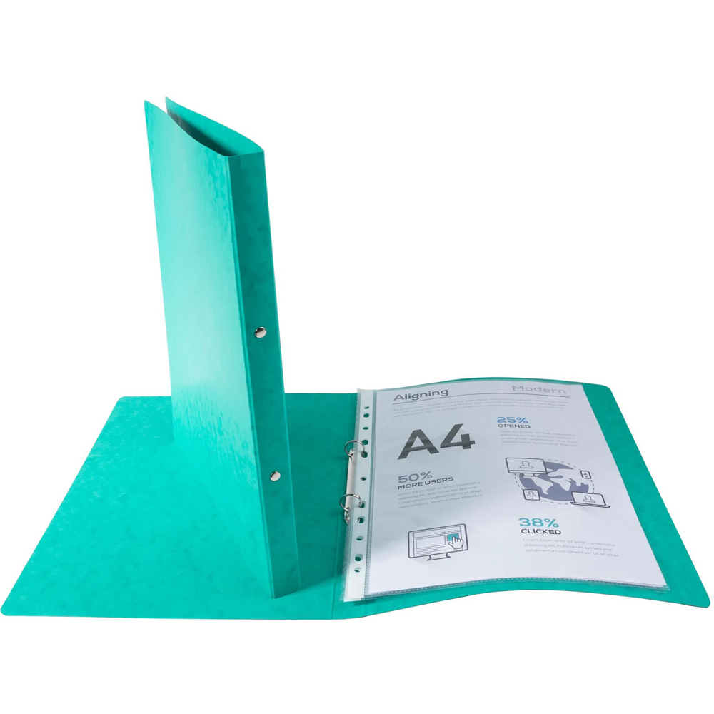 Exacompta A4 Green 2R Ring Binder 20mm 10 Pack Image 2