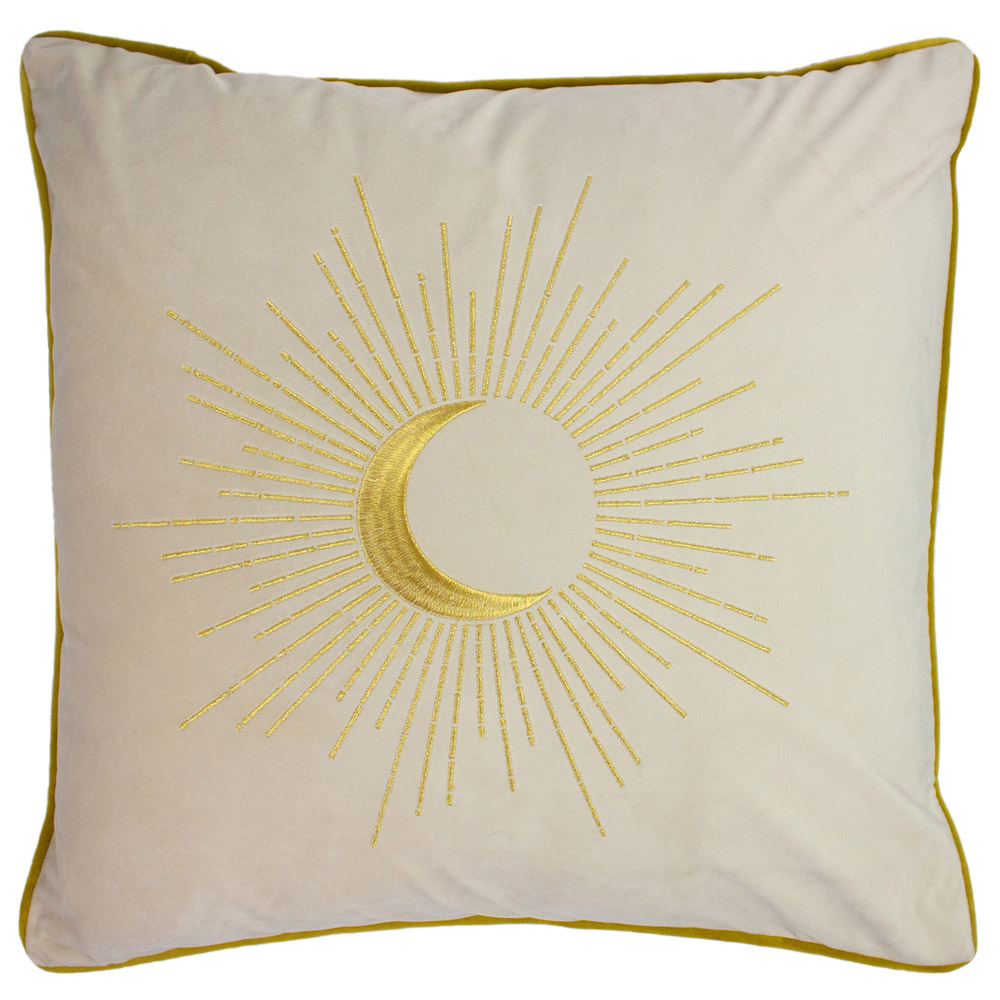 furn. Astrid Ivory Embroidered Celestial Cushion Image 1