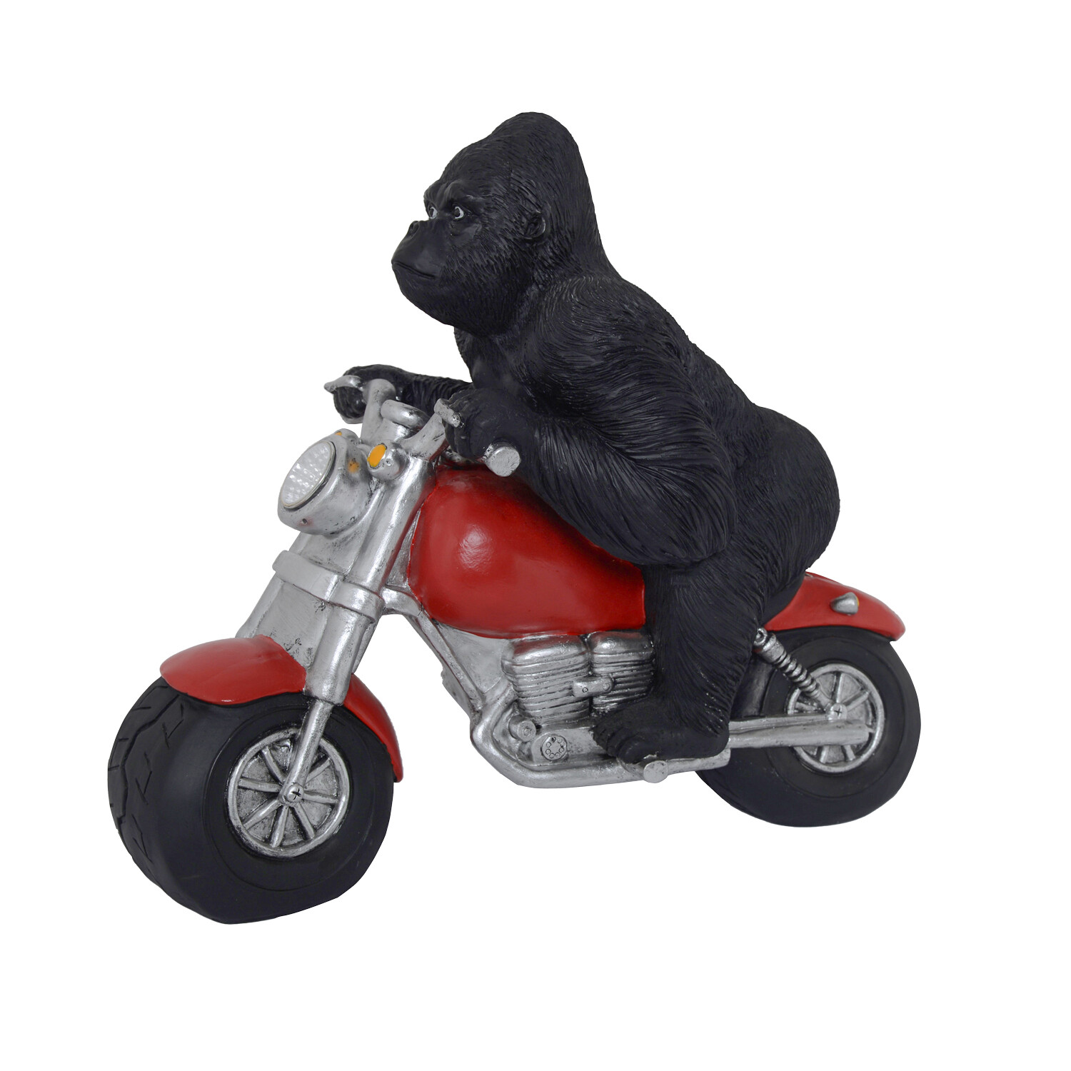 Solar Gorilla Motorbike Statue - Red Image 3