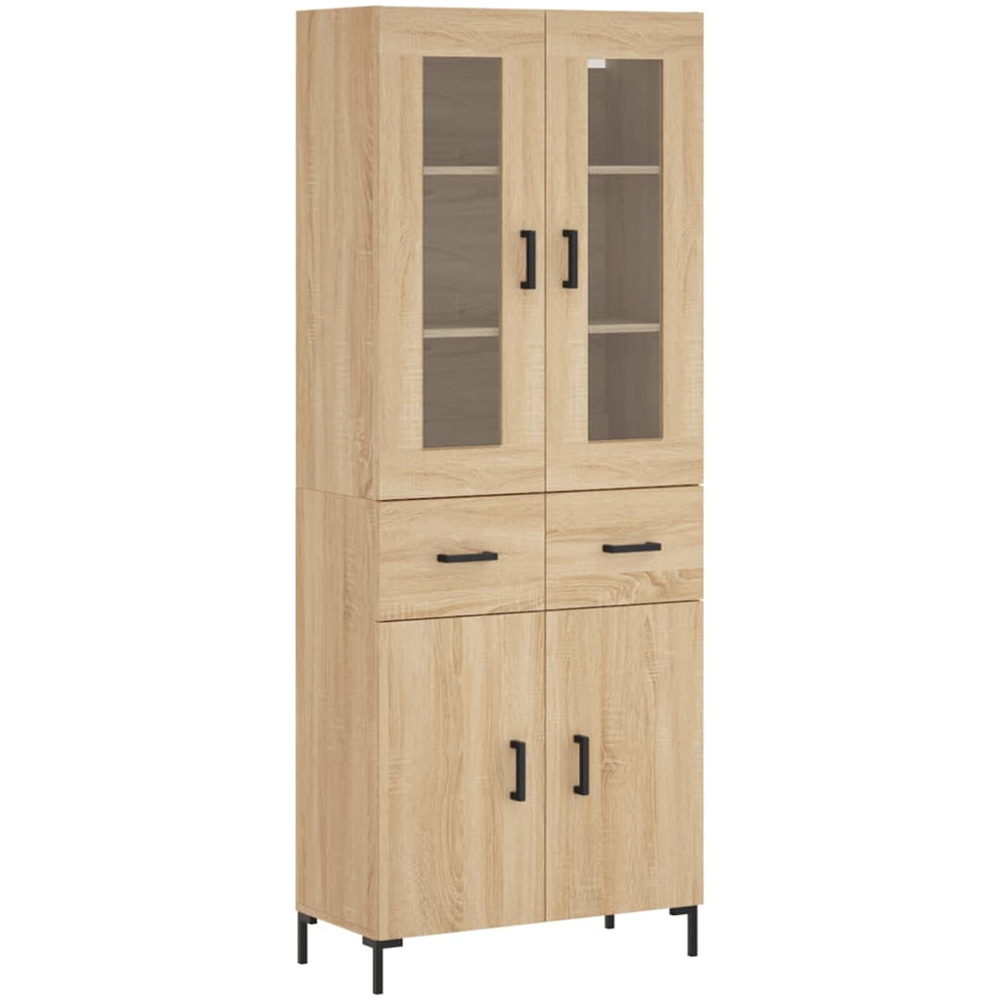 vidaXL 4 Door 2 Drawer Sonoma Oak Highboard Image 2