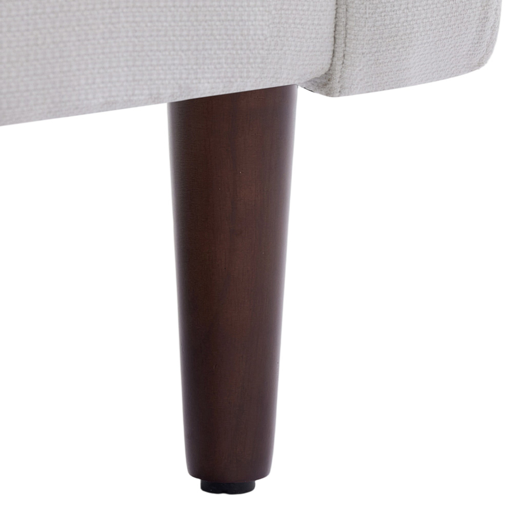 Living and Home Beige Linen Mid-Century Armchair Image 3