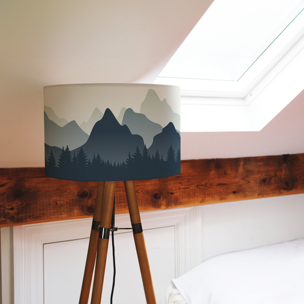 Benjamin Tate Design Small Mountain Landscape Illustration Lamp Shade Image 8