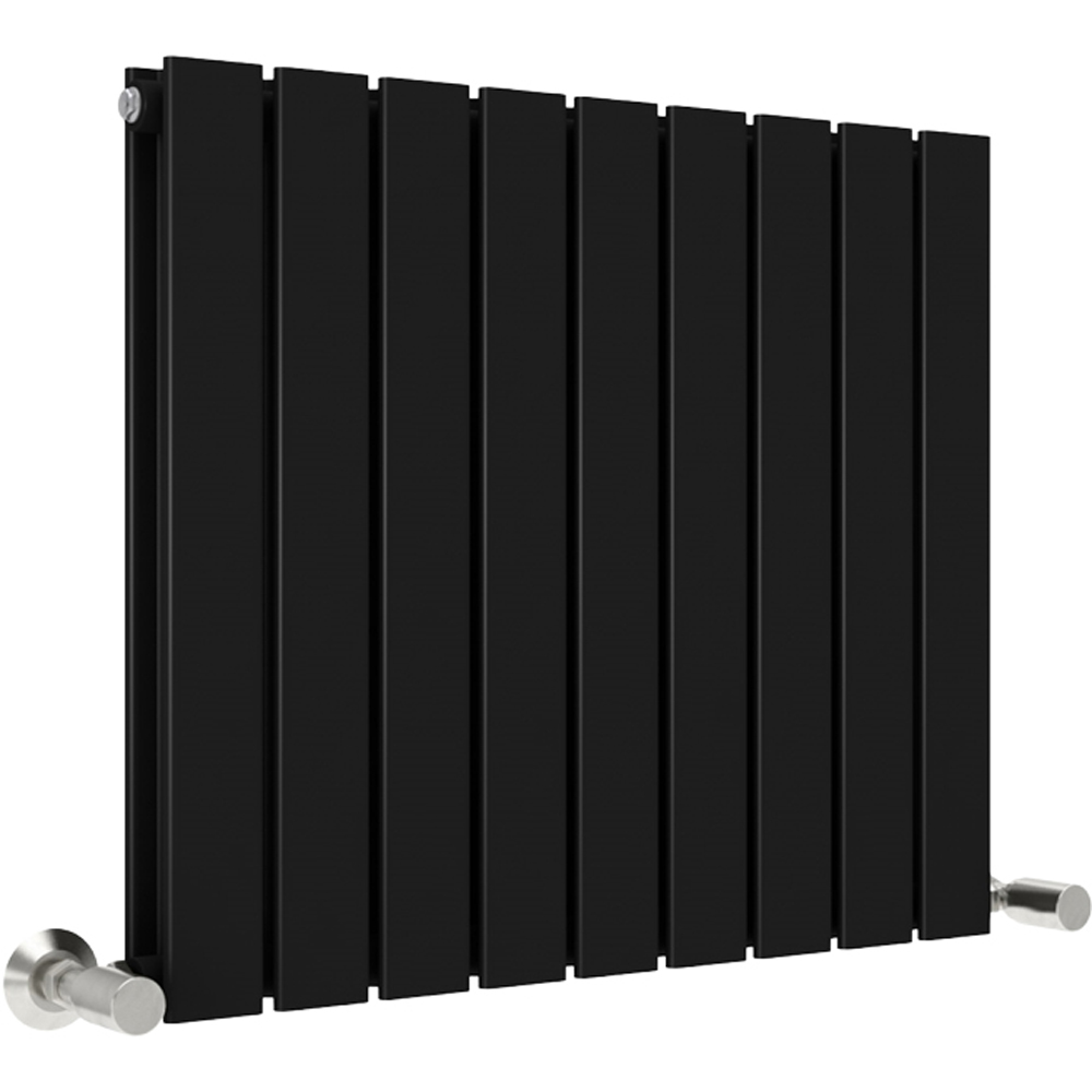 Black 4151 BTU Double Flat Panel Vertical Column Radiator 600 x 612mm Image 1