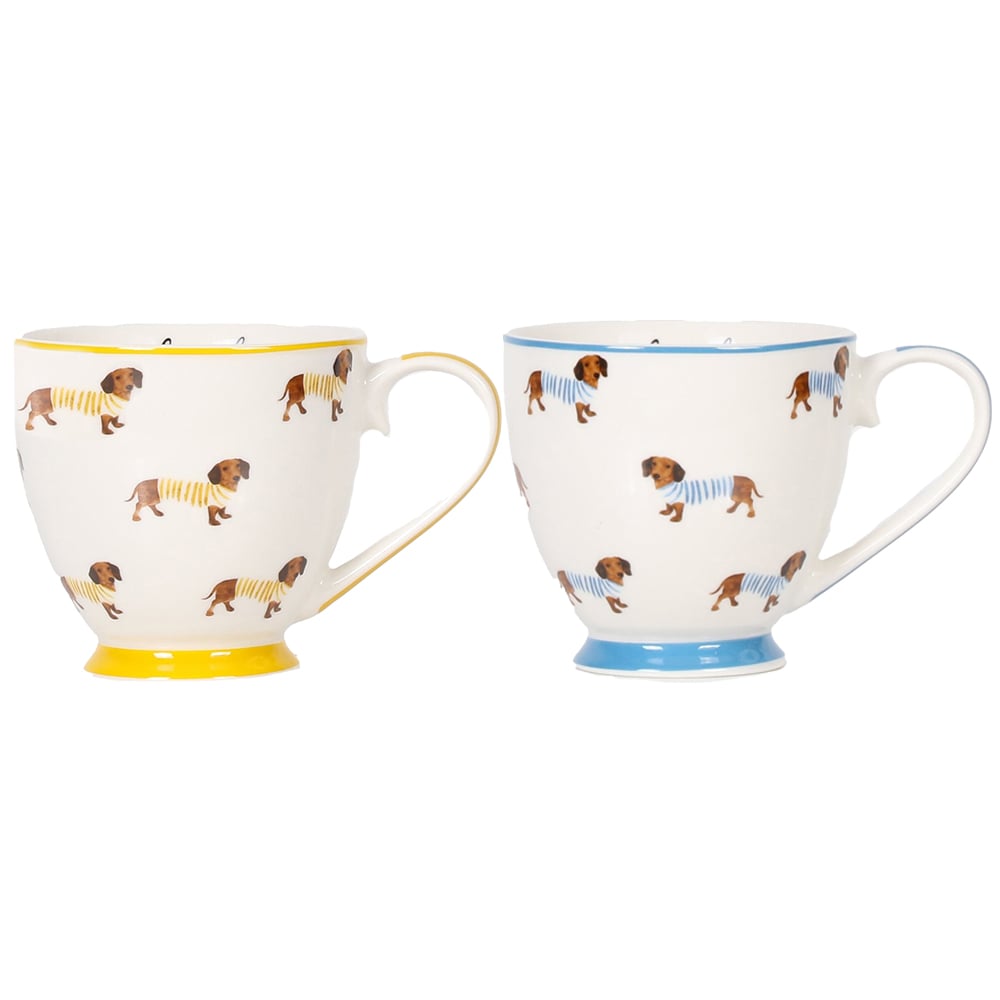 Single White Sausage Dog Print Mug in Assorted styles Image 1