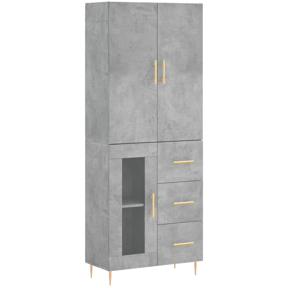 vidaXL 3 Door 3 Drawer Concrete Grey Highboard Image 2