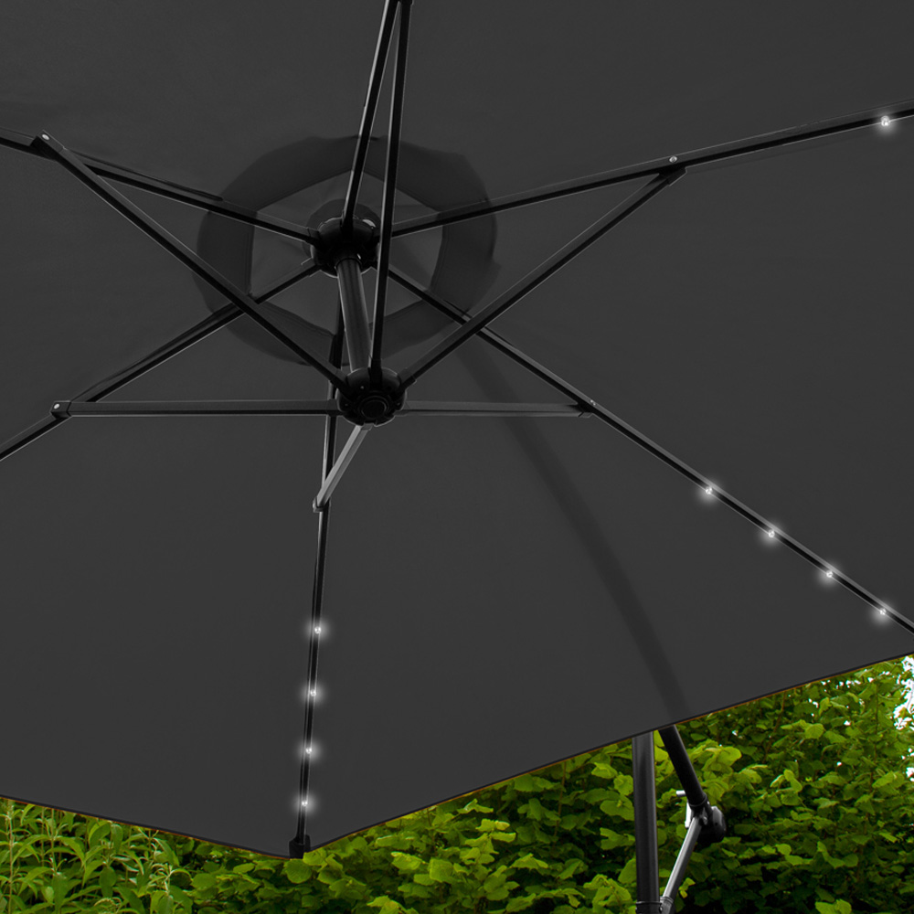 Monster Shop Grey Cantilever LED Parasol 3m Image 4
