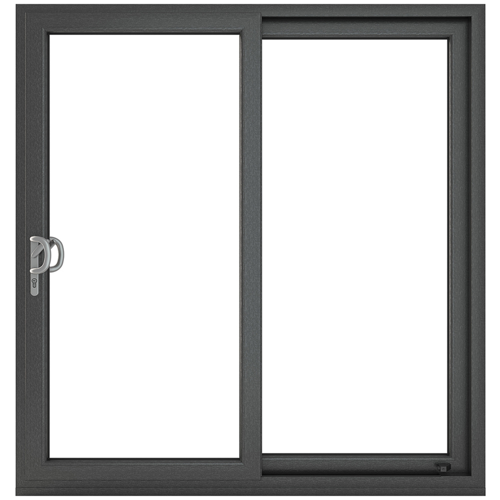 Crystal uPVC Sliding Patio Left to Right Grey White Clear Glass 2390x2090mm Image 1