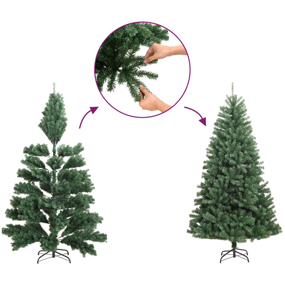vidaXL Pre-Lit Red Baubles Green Artificial Christmas Tree 4ft Image 3