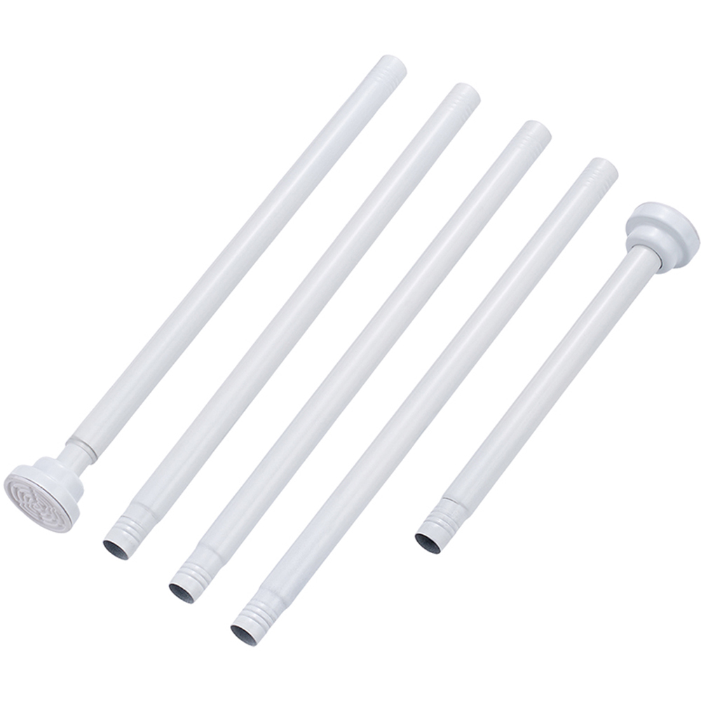 Living and Home 45-210cm White Stainless Steel Telescopic Curtain Rod Image 2