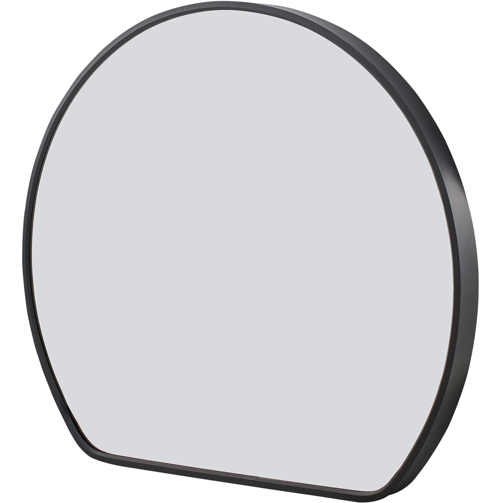 Living and Home Black Rounded Aluminium Framed HD Float Glass Bathroom Mirror 50 x 42cm Image 3