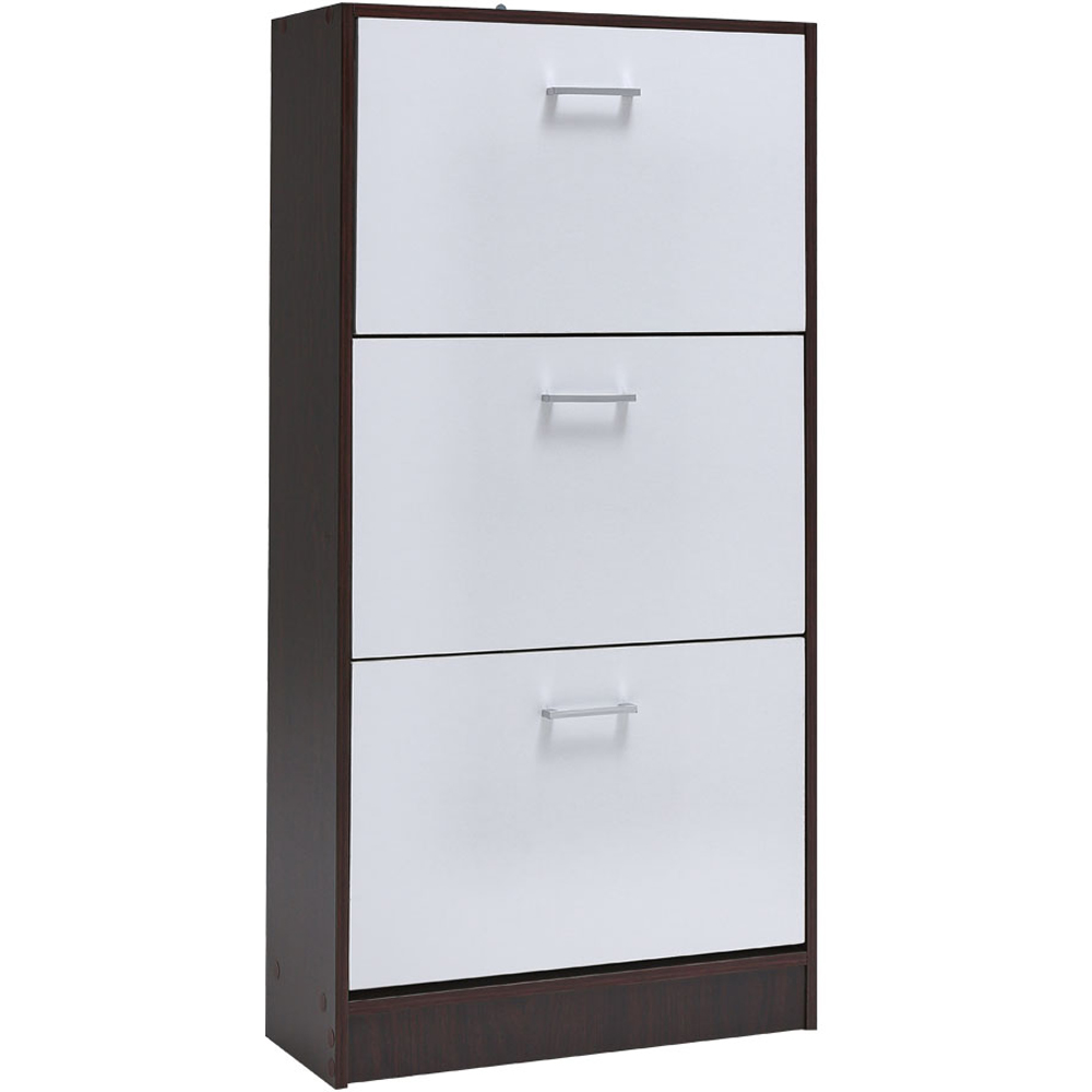 H&O Direct 3 Shelf Wooden Flip-Down Shoe Rack Image 2