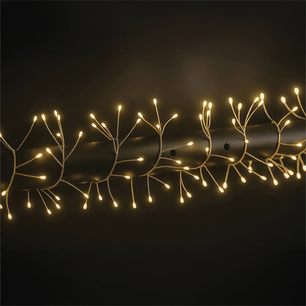 Xmas Haus Warm White Seed LED Multifunction Silver Cable Cluster Light 18m Image 1