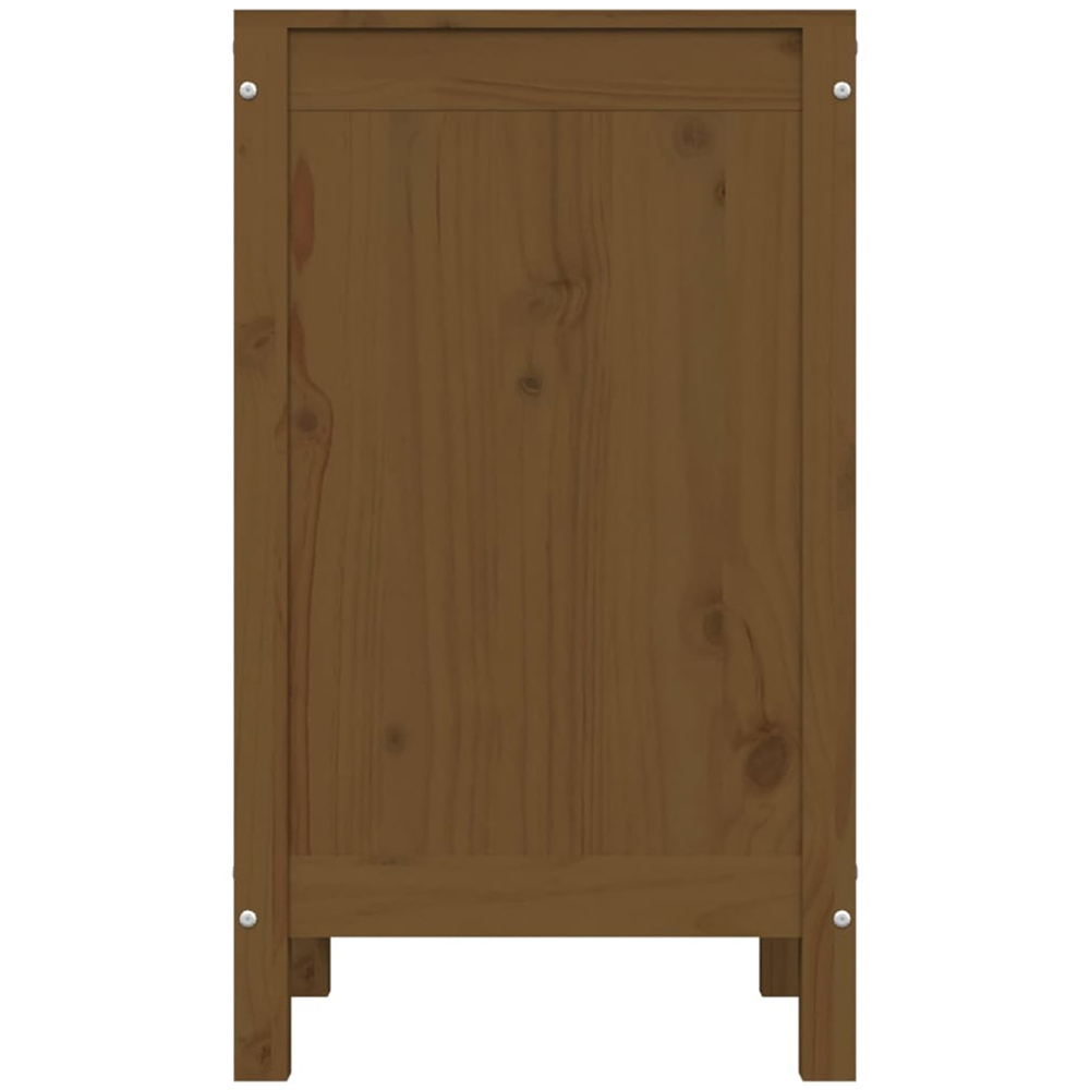 vidaXL Honey Brown Solid Pine Wood Laundry Basket 44 x 44 x 76cm Image 5