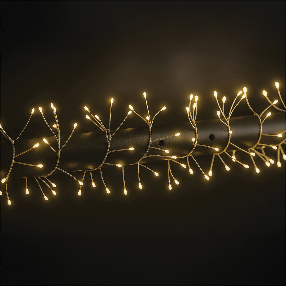 Xmas Haus Warm White Seed LED Multifunction Silver Cable Cluster Light 24m Image 1