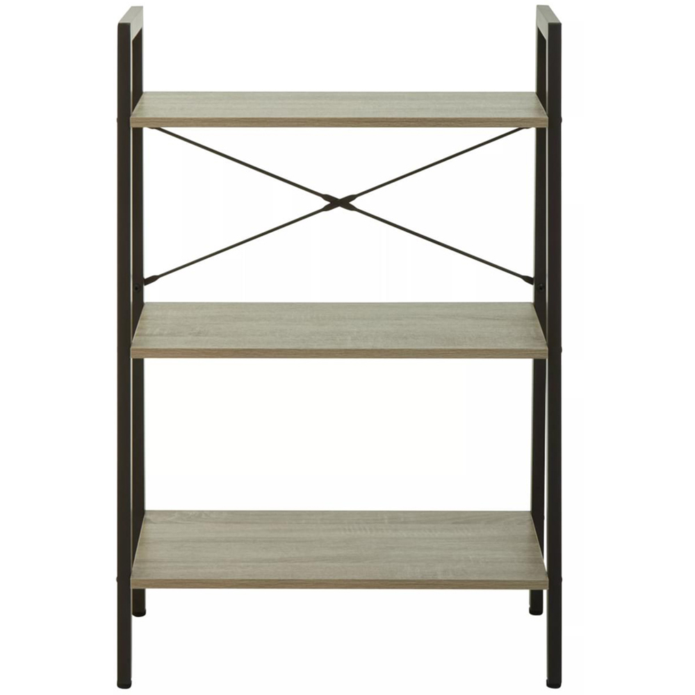 Premier Housewares Bradbury 3 Shelf Grey Oak Veneer Ladder Bookshelf Image 5