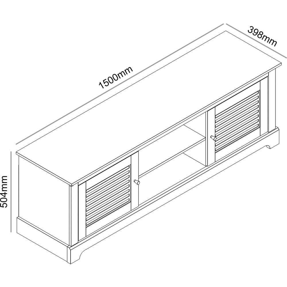 GFW Salcombe 2 Door 2 Shelf White TV Unit Image 6