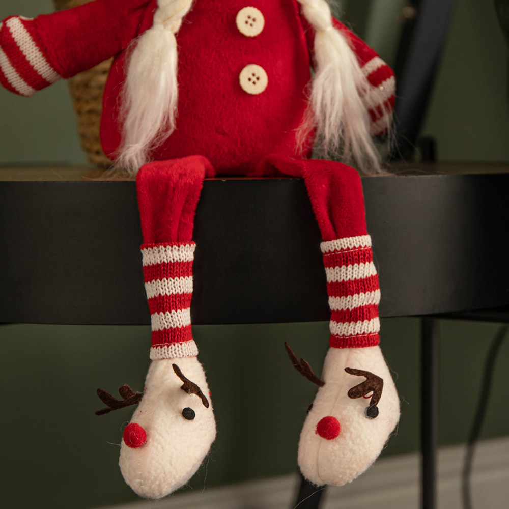 Samuel Alexander Red and White Sitting Mrs Claus Gonk Christmas Decoration 55cm Image 5