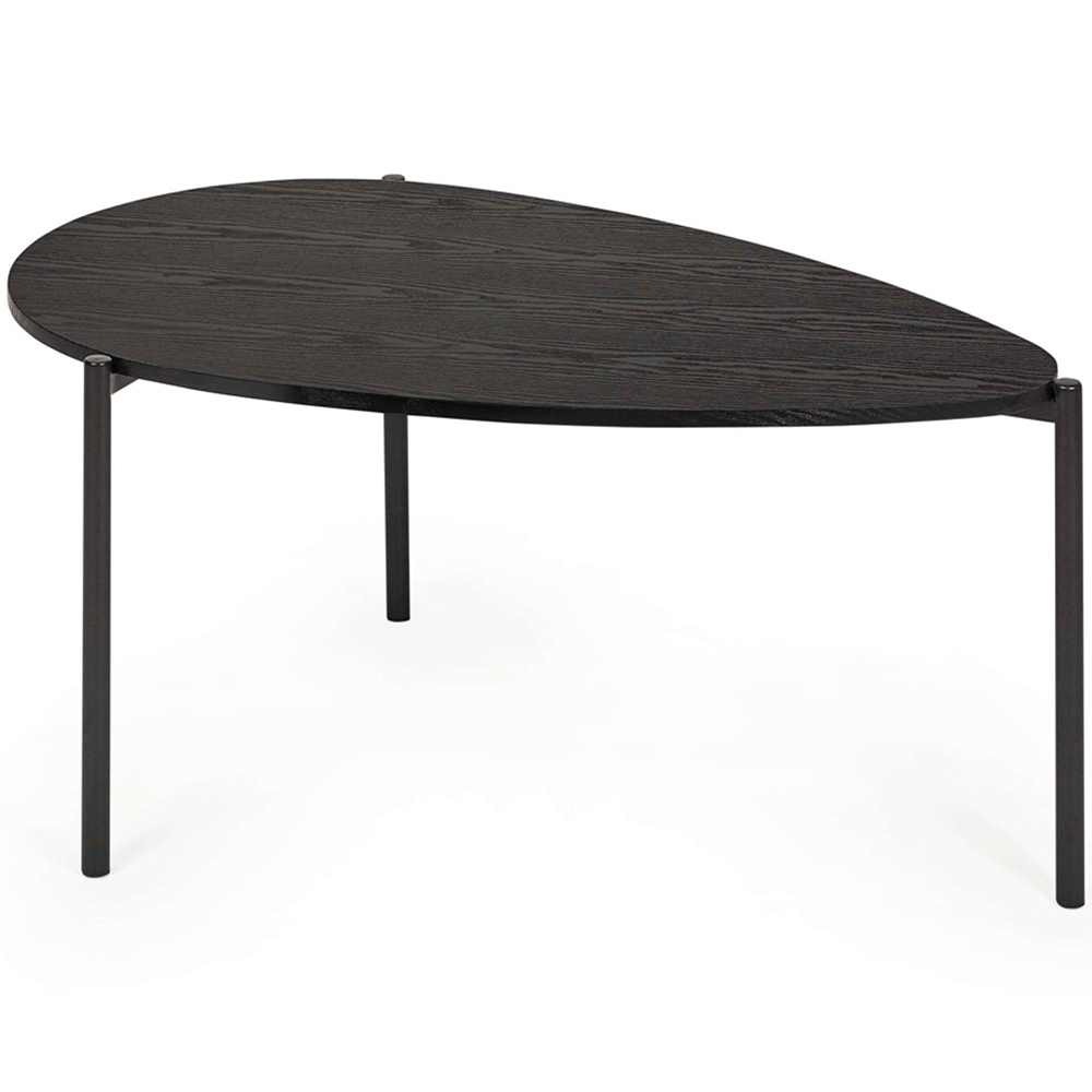 Julian Bowen Lorette Black Ash Effect Teardrop Nest of Tables Set of 2 Image 5