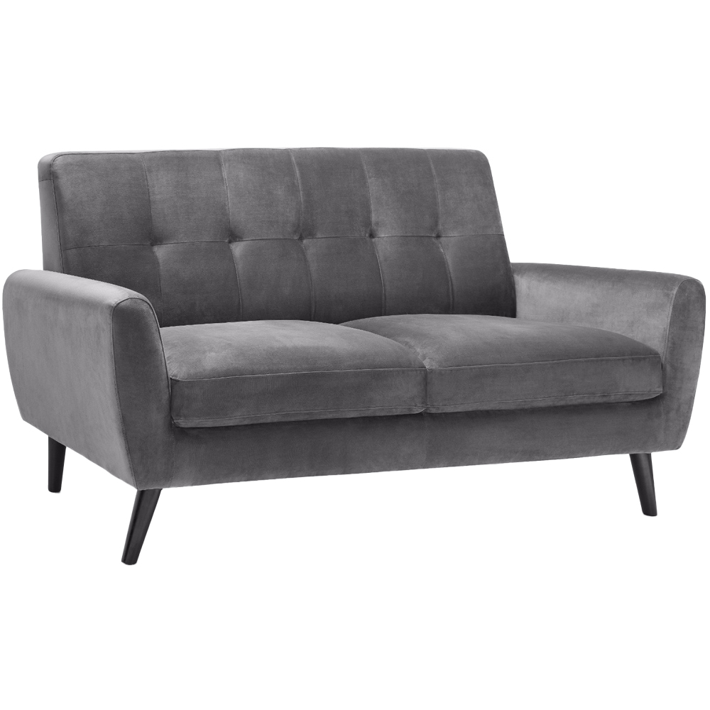 Julian Bowen Monza 2 Seater Dark Grey Velvet Sofa Image 2