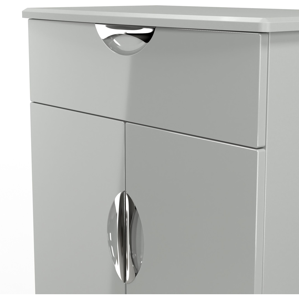 Crowndale Camden Single Drawer 2 Door Grey Gloss and Dusk Grey Sideboard Ready Assembled Image 5