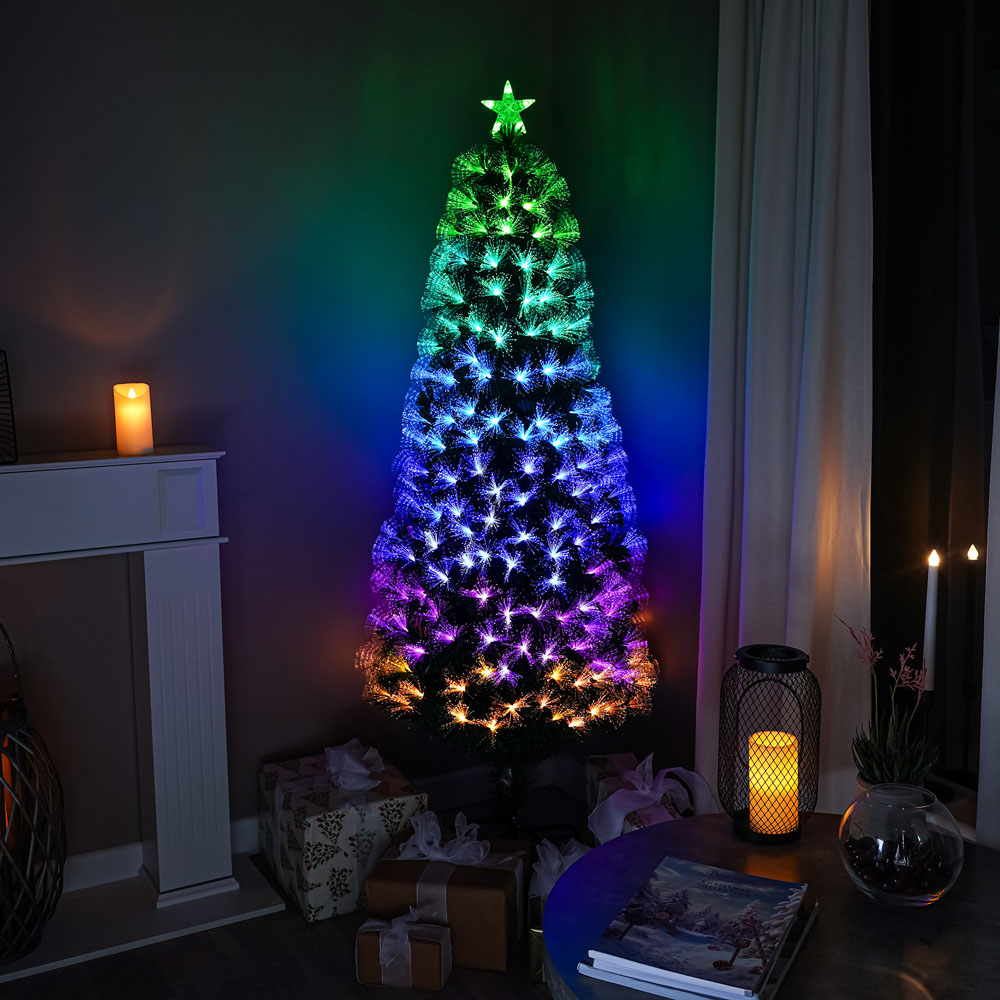 The Christmas Centre 130 Multicolour LED Green Fibre Optic Artificial Xmas Tree with Remote 4ft Image 9