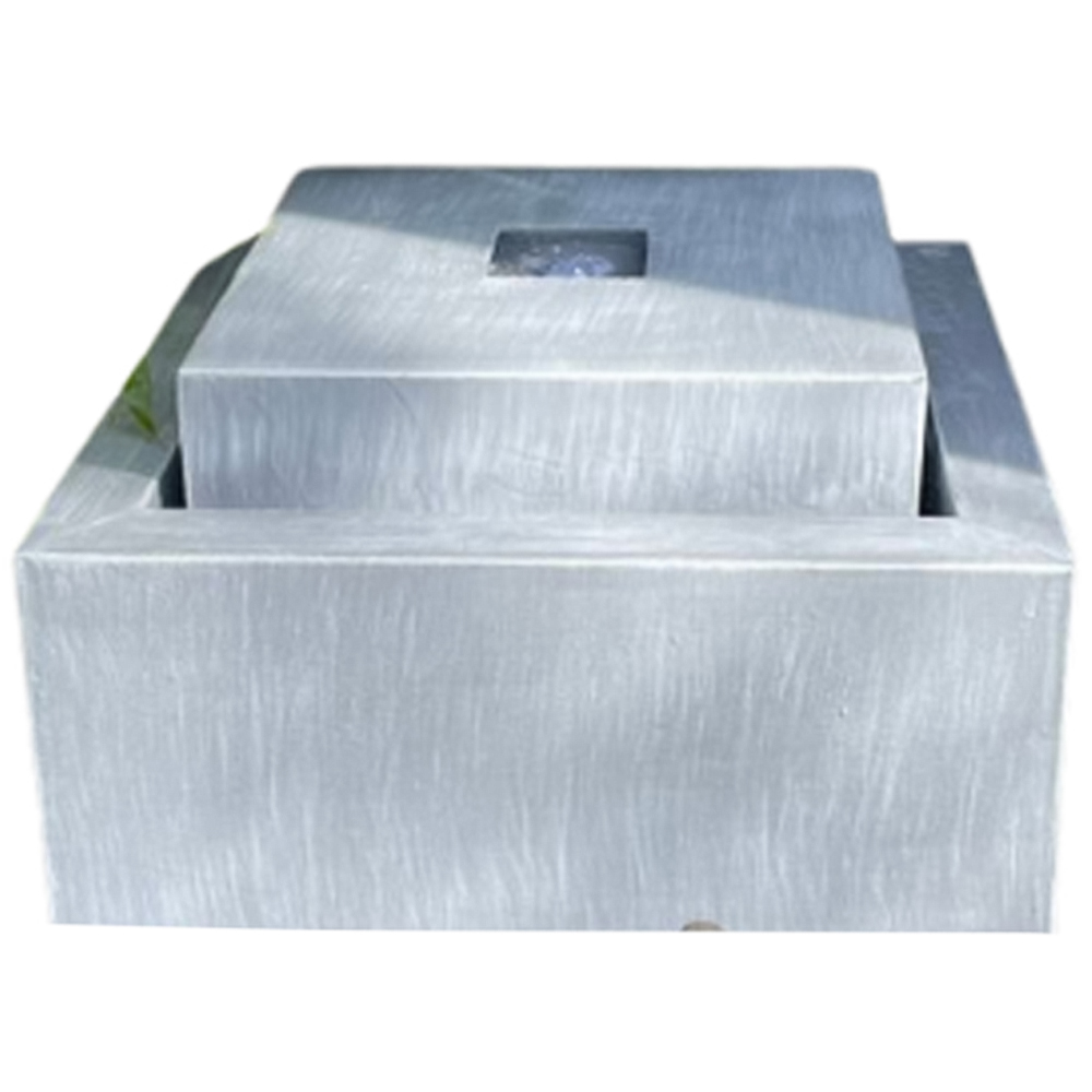 Tranquillity Zinc Cube Mains Powered LED Water Feature Image 1
