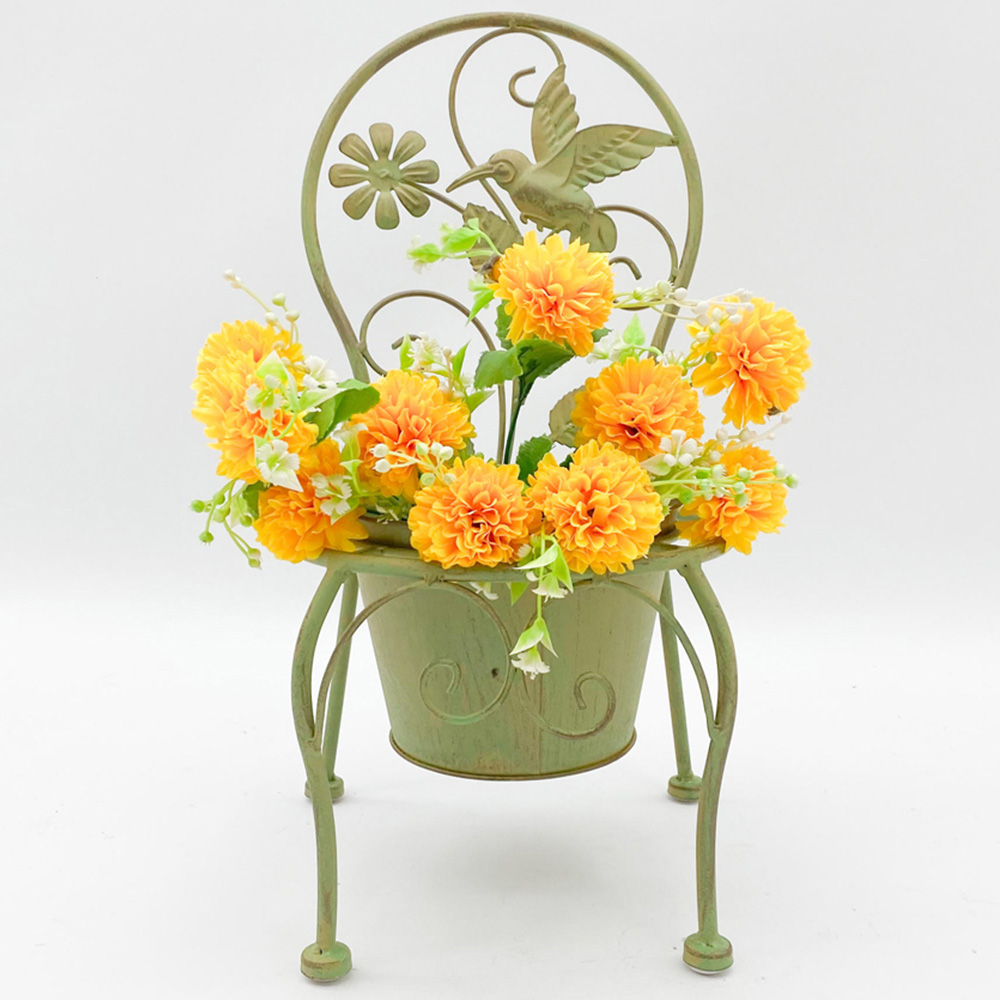 Acacia Home Leaf Green Metal Garden Planter 44cm Image 2