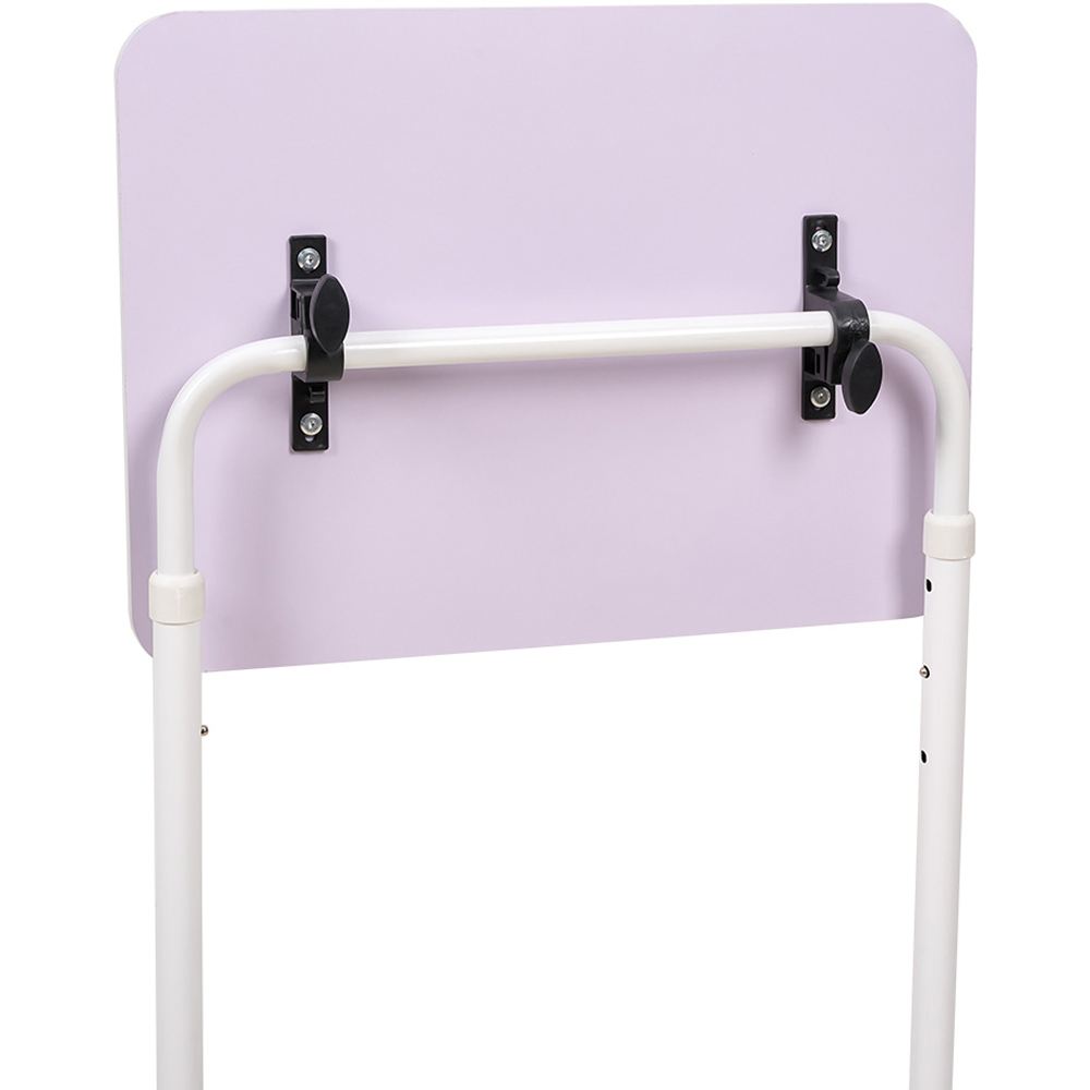 Living and Home White Adjustable Mobile Side Table Image 5