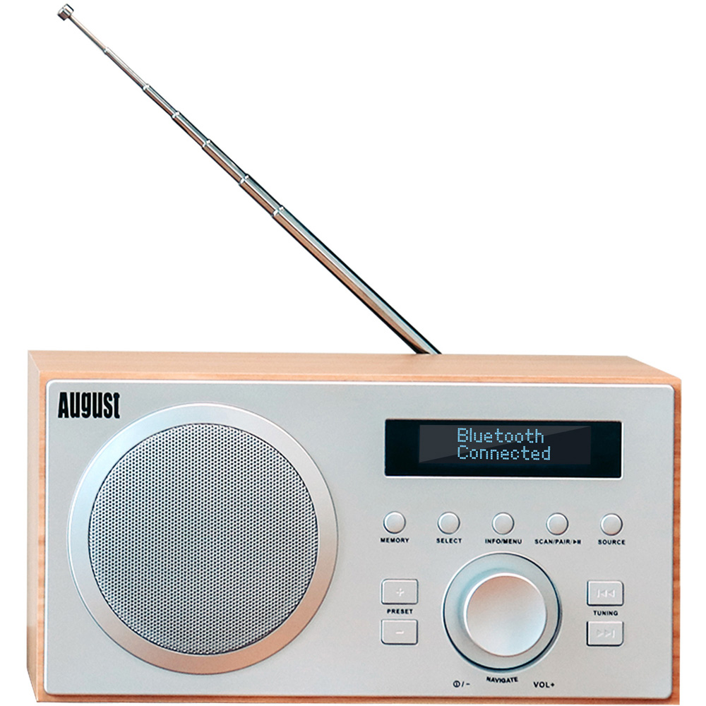 August MB420K Oak Mains Powered DAB+ FM Radio and Bluetooth Speaker Image 2
