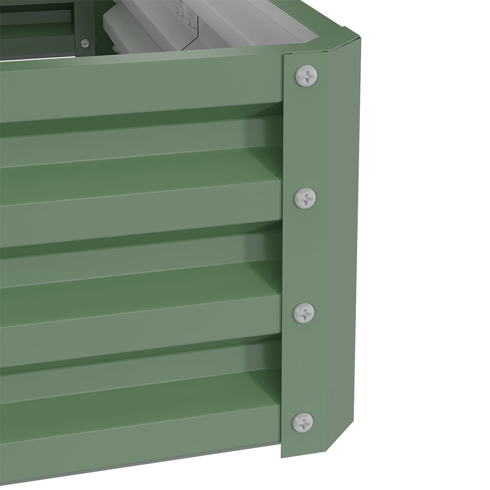 Living and Home Green U Shap Zinc Steel 5 Compartment Raised Garden Bed 243 x 241cm Image 7