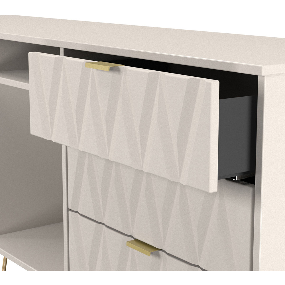 Crowndale Diamond 6 Drawer 2 Shelf Kashmir Matt Wide TV Unit Ready Assembled Image 6