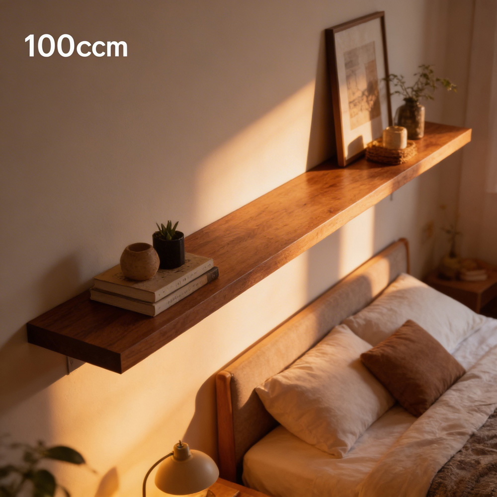 Harbour Housewares 100cm 6 Pack Walnut Floating Shelf Image 2