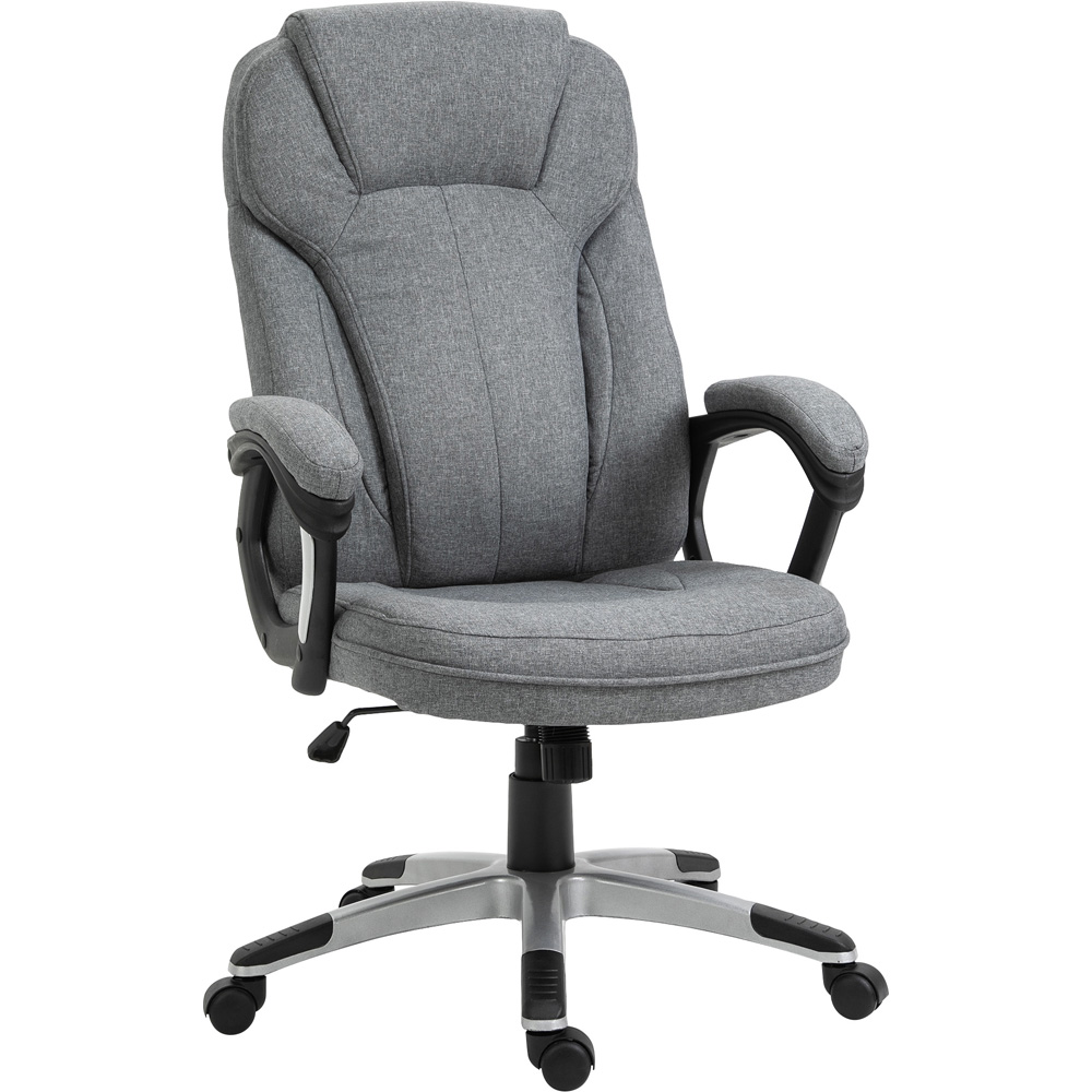 Portland Grey Linen Look Swivel Office Chair Image 2