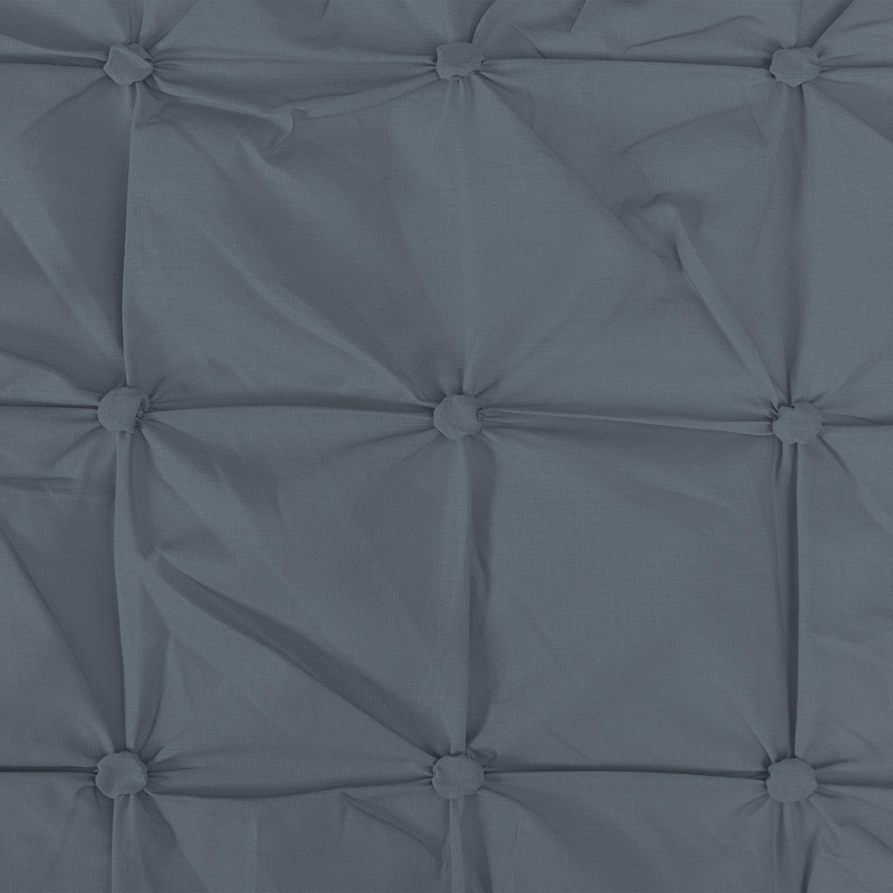 Smart Living Double Charcoal Rouched Pleat Duvet Cover Set Image 6