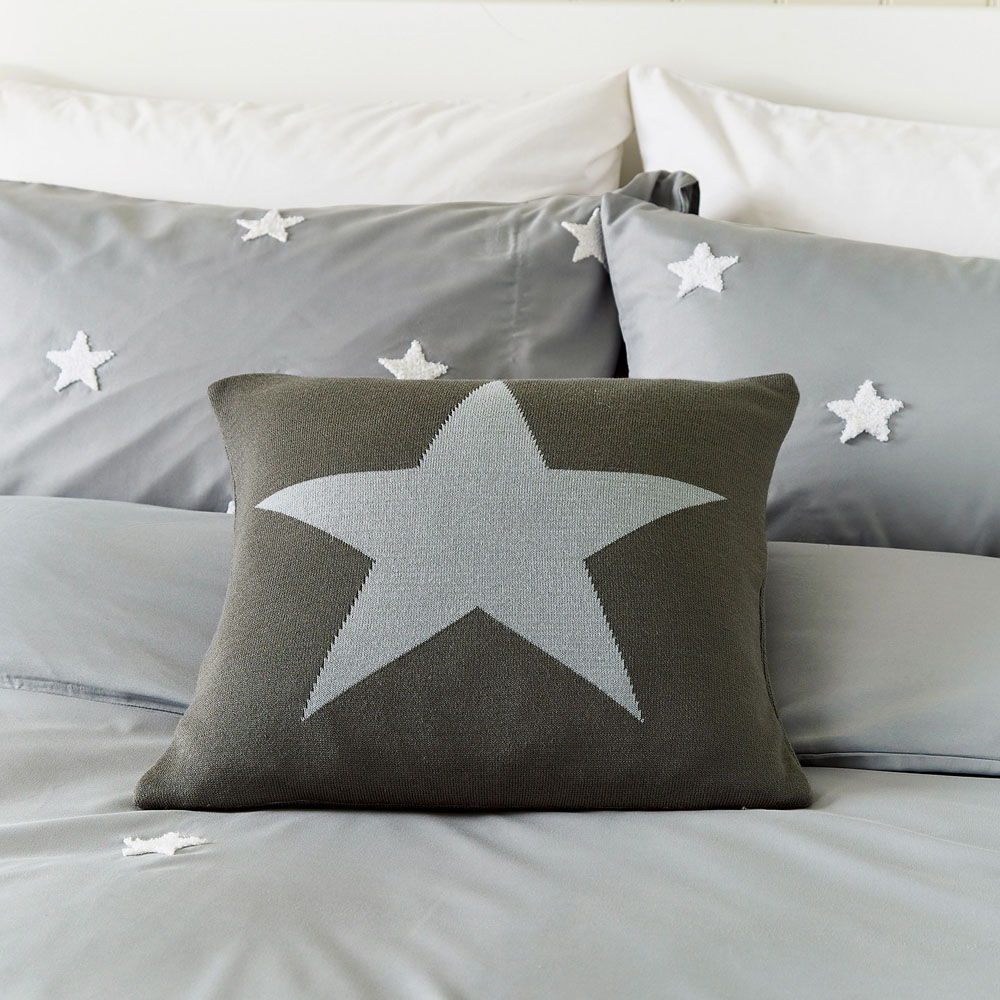 Helena Springfield Star Knit Grey Cushion 45 x 45cm Image 2