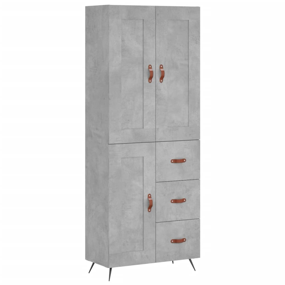 vidaXL 4 Glass Door Grey Highboard Image 2