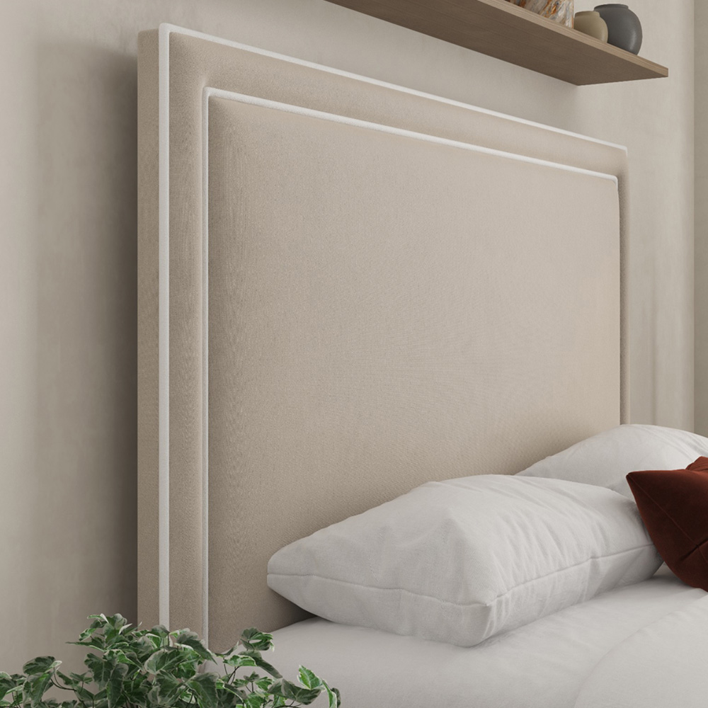 DS Living Verona Super King Size Bistra Beige Piping Ottoman Bed Image 2