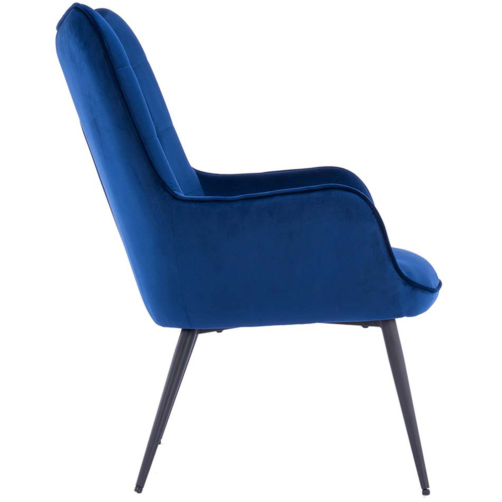 Furniture Online Vera Blue Velvet Modern Accent Chair Image 4