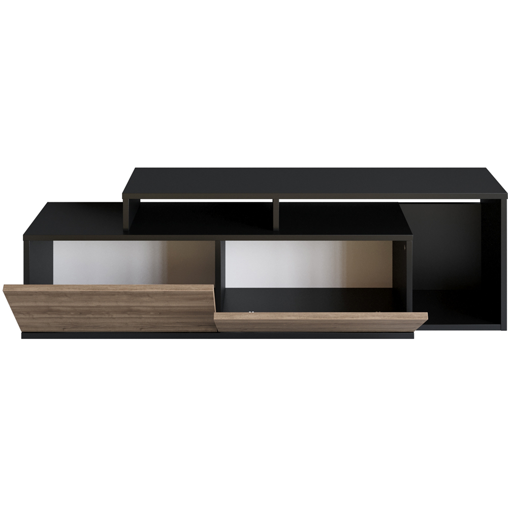 Decorotika Nexera 2 Door Black and Walnut Wide TV Stand Image 2