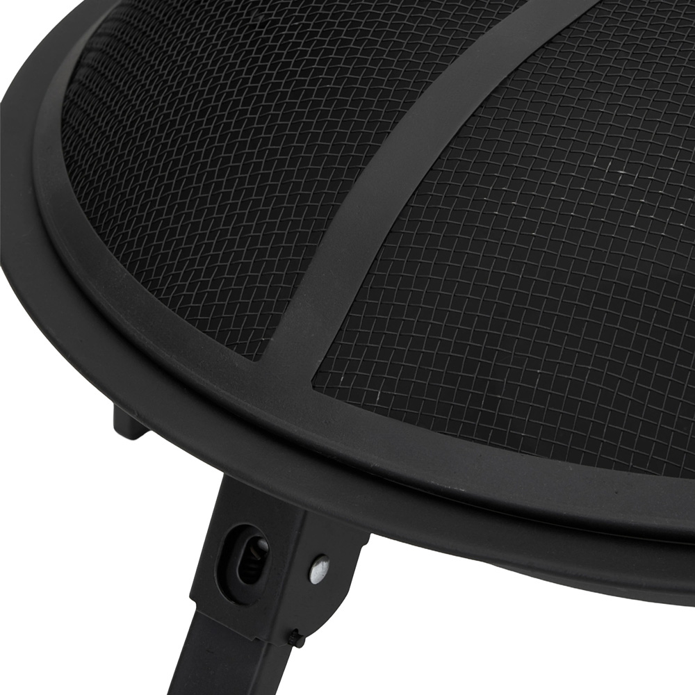 Living and Home Wood Burning Garden Fire Pit with Mesh Screen and Grill Grate Image 5