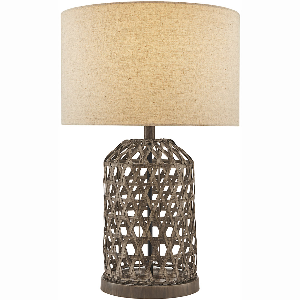 The Lighting and Interiors Beaton Rattan Woven Base Table Lamp Image 2
