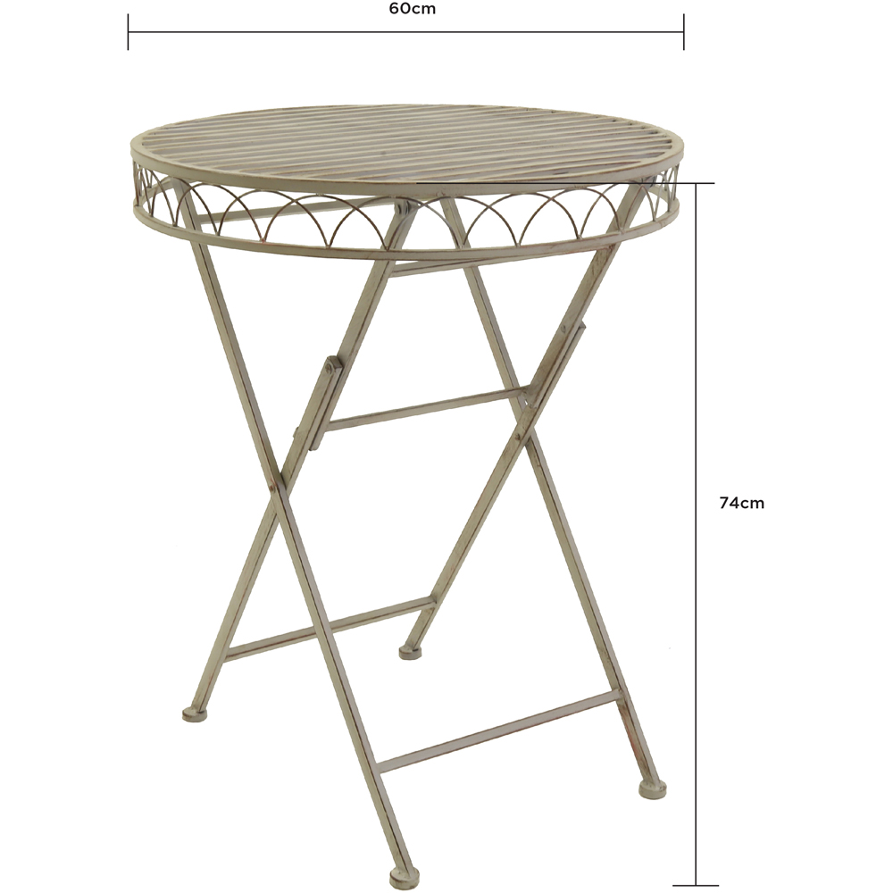 Charles Bentley Wrought Iron 2 Seater Bistro Set Grey Image 9