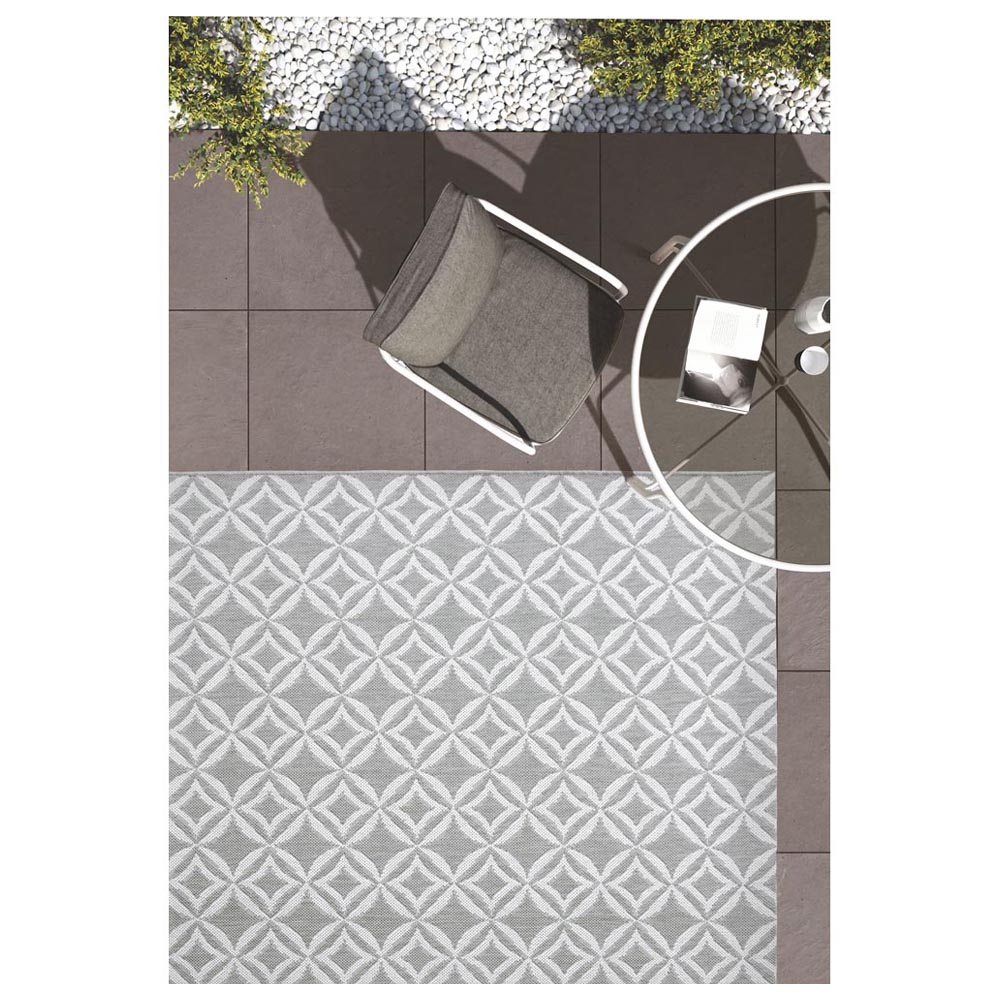 Indoor/Outdoor Rug Diamond Tile Grey 120 x 170cm Image 2