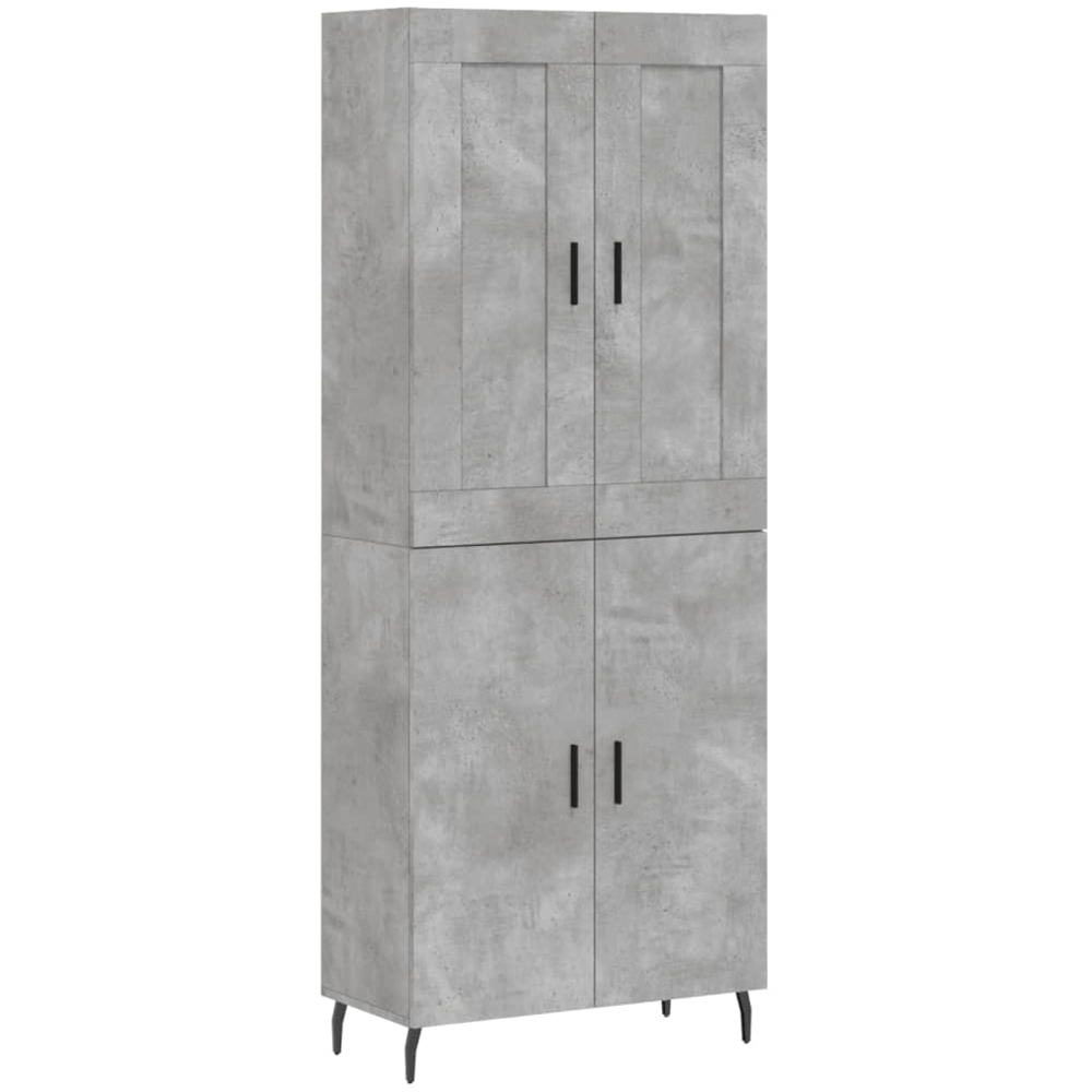 vidaXL 4 Door Concrete Grey Highboard Image 2